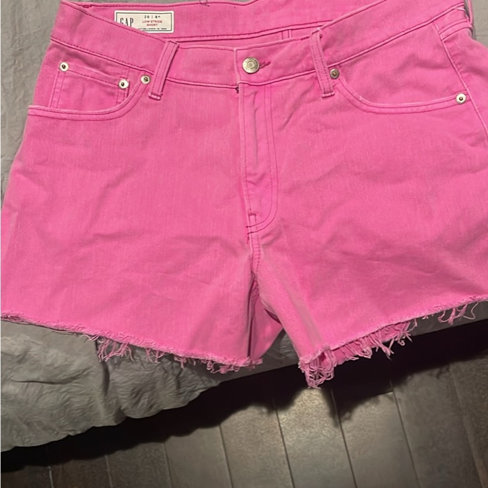 GAP Vibrant Pink Denim Cutoff Shorts